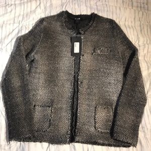 Avant Toi Chevron Stitch Jacket Grey